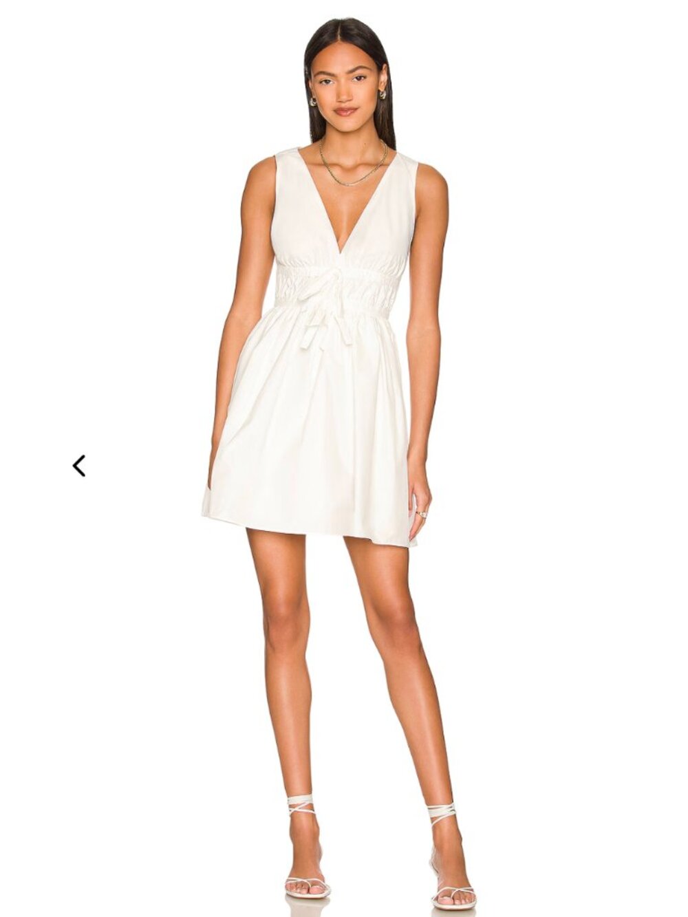 Amanda Uprichard Sleeveless Morello Dress in white v neck with bows mini nwot